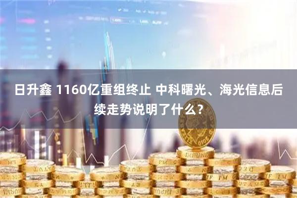 日升鑫 1160亿重组终止 中科曙光、海光信息后续走势说明了什么？